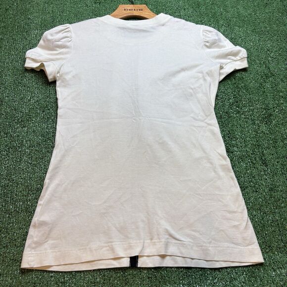 Dolce & Gabbana Women's Short Sleeve Lace Trim Blouse White Ruffle Size 38 US XS - Picture 5 of 7